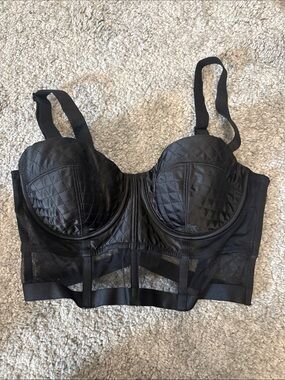 Victoria's Secret Black Quilted Longline Bra